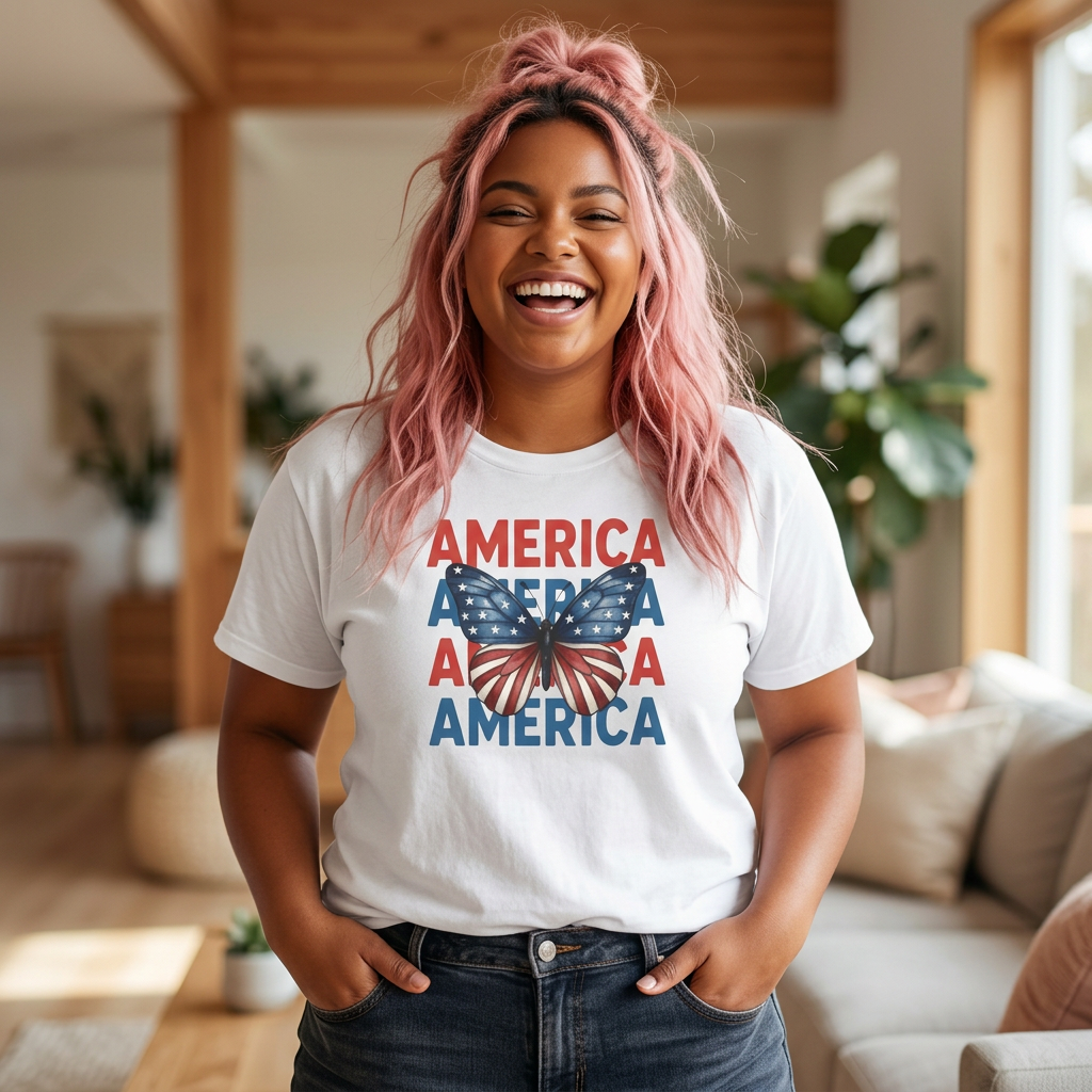 Patriotic Butterfly America Comfort Colors T-Shirt