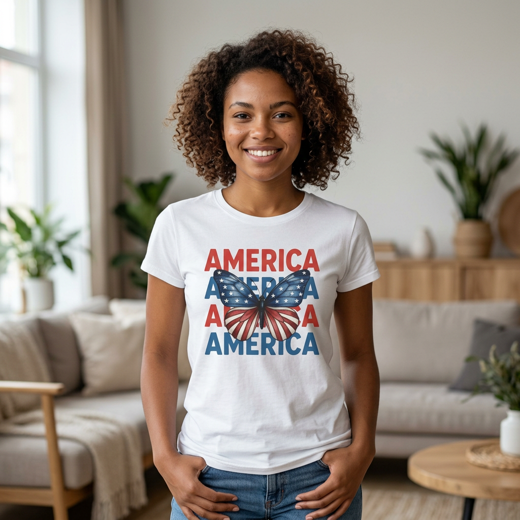 Patriotic Butterfly America Comfort Colors T-Shirt