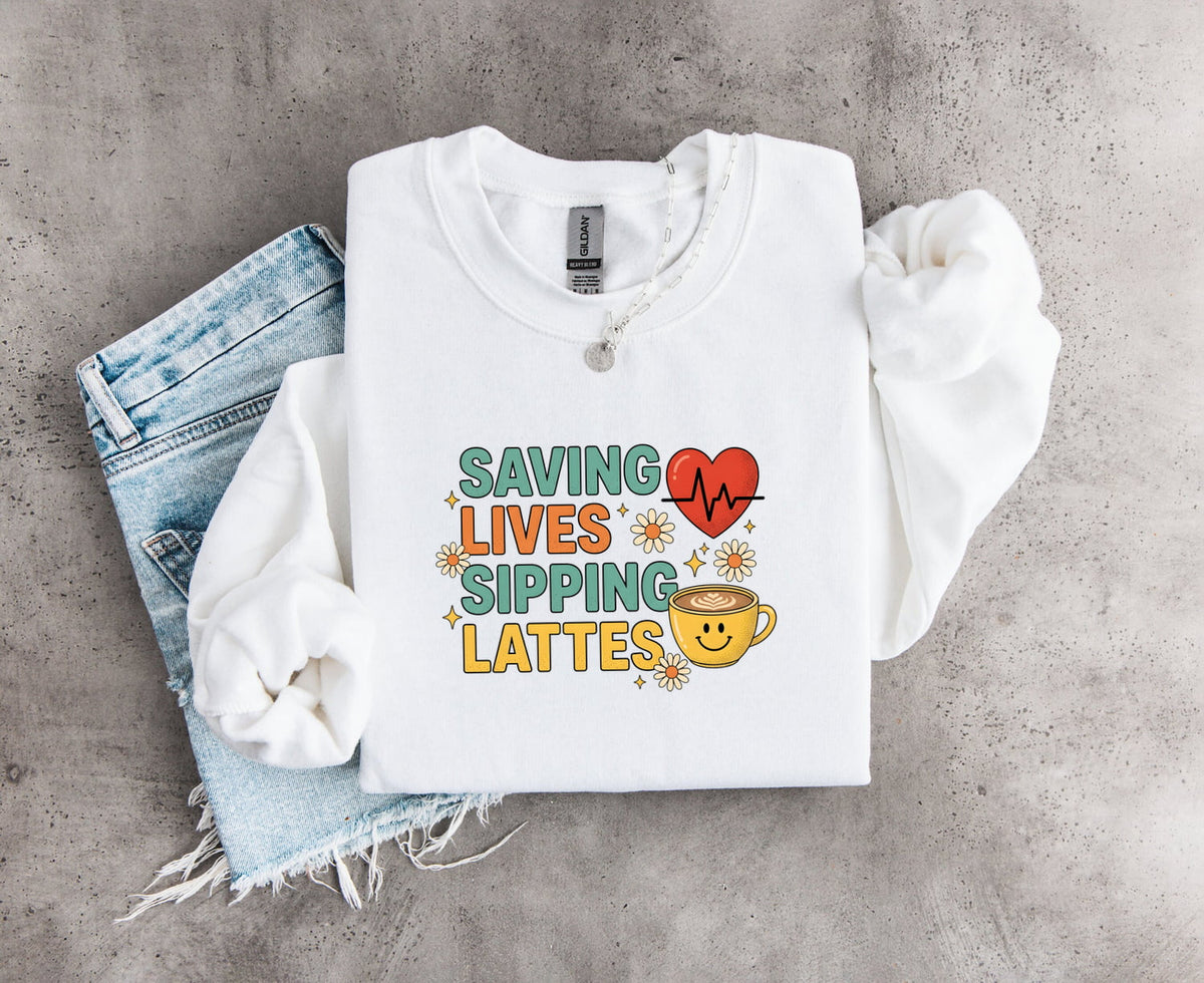 Coffee Mug Sweatshirt Nurses Espresso Gift Nurse Enthusiast Sipping Lattes