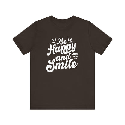 Be Happy and Smile Graphic Tee - Perfect for Everyday Comfort & Casual Style