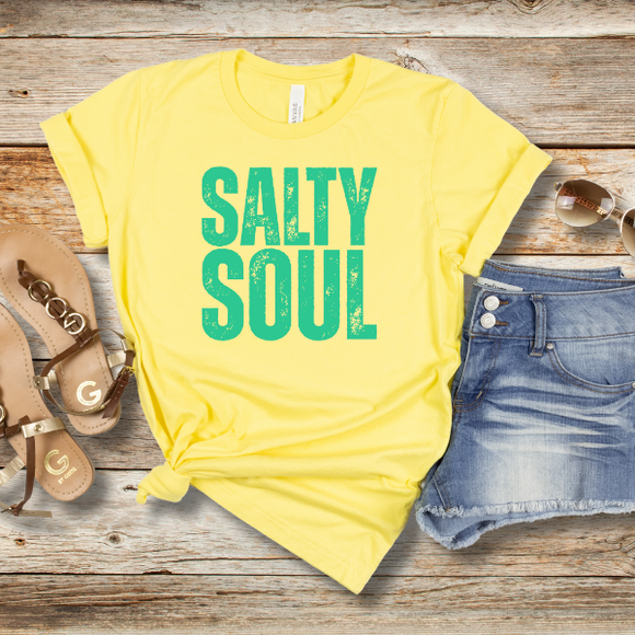 Salty Soul T-Shirt – Bold Summer Graphic Tee for Beach Lovers, Coastal Vibes & Boat Days