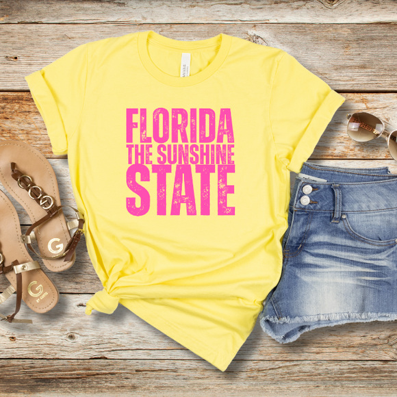 Florida The Sunshine State, Womens T-Shirt, Vacation Shirt, Summer Apparel, Trendy Gift, Casual Wear