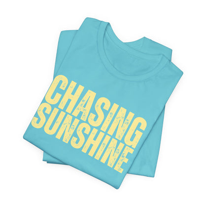 Chasing Sunshine Unisex Short Sleeve Tee - Bright Summer Vibes Graphic Tee for Beach Days, Road Trips & Sunshine Lovers