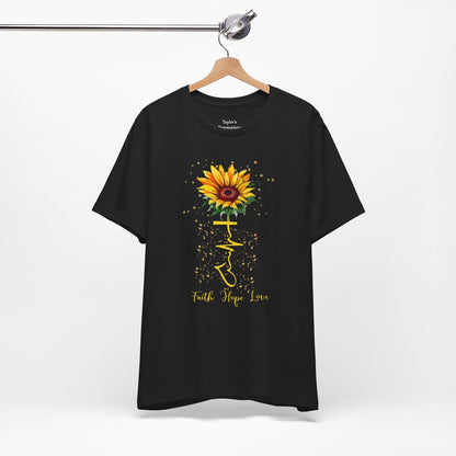 Faith, Hope and Love Sunflower Graphic Tee