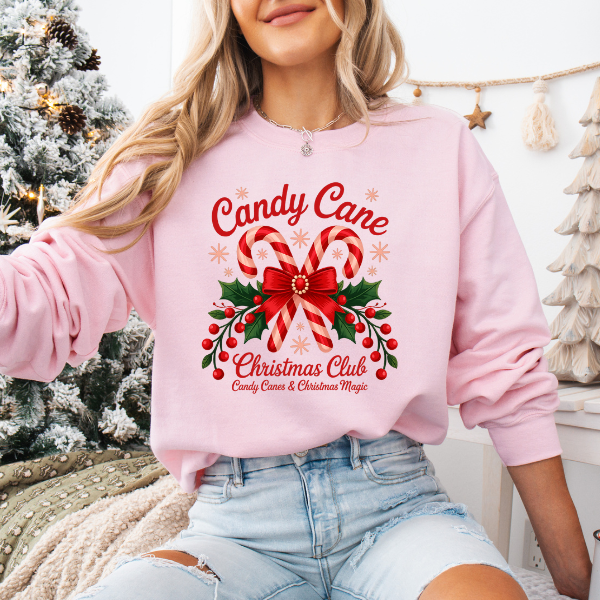 Candy Cane Christmas Club Holiday Sweatshirt