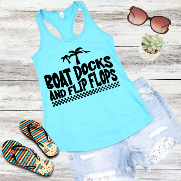 Boat Docks and Flip Flops  Womens Casual Tank Top
