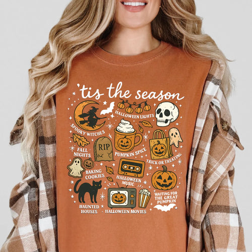 Halloween Long Sleeve Doodle Comfort Colors T-Shirt