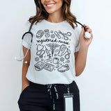 Registered Nurse Doodle T-Shirt, Nurses Doodle Shirt, Nurse Insprired Tee, Gifts For Nurses