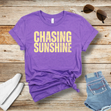 Chasing Sunshine Unisex Short Sleeve Tee - Bright Summer Vibes Graphic Tee for Beach Days, Road Trips & Sunshine Lovers