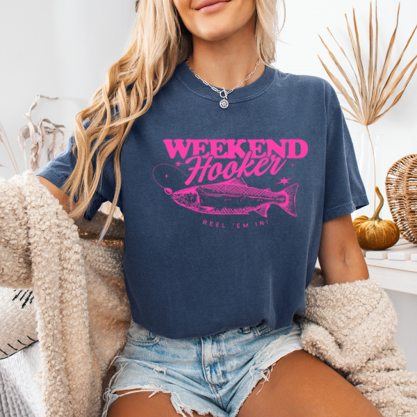 Weekend Hooker Reel Em In T-Shirt | Funny Fishing Tee | Comfort Colors