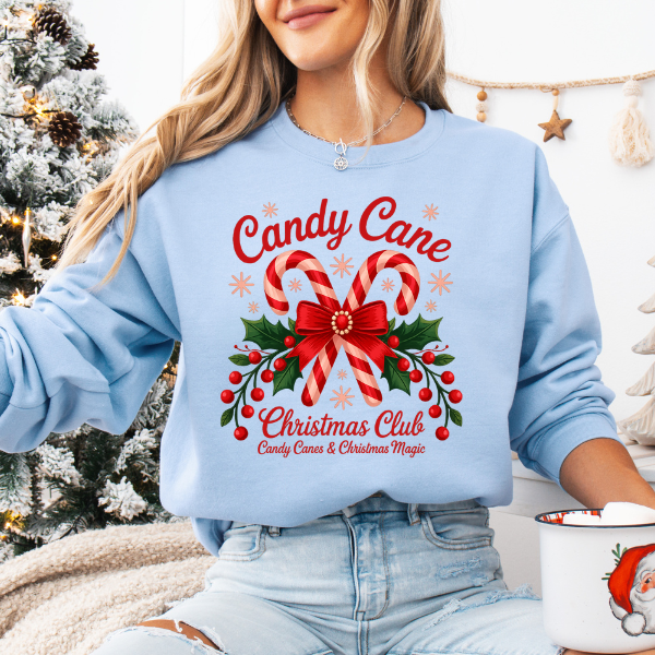 Candy Cane Christmas Club Holiday Sweatshirt