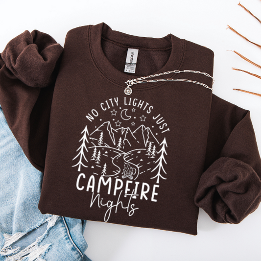 No City Lights, Just Campfire Nights! Camping, Camper, Camping Sweatshirt, Campfire Sweatshirt