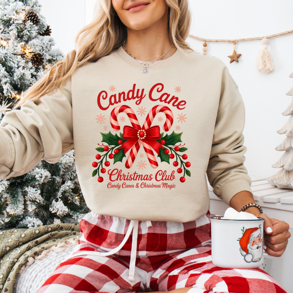 Candy Cane Christmas Club Holiday Sweatshirt