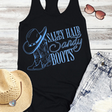 Salty Hair, Sandy Boots  Western Style Womens Summer Tank Top