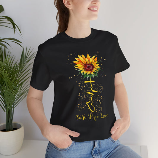 Faith, Hope and Love Sunflower Graphic Tee