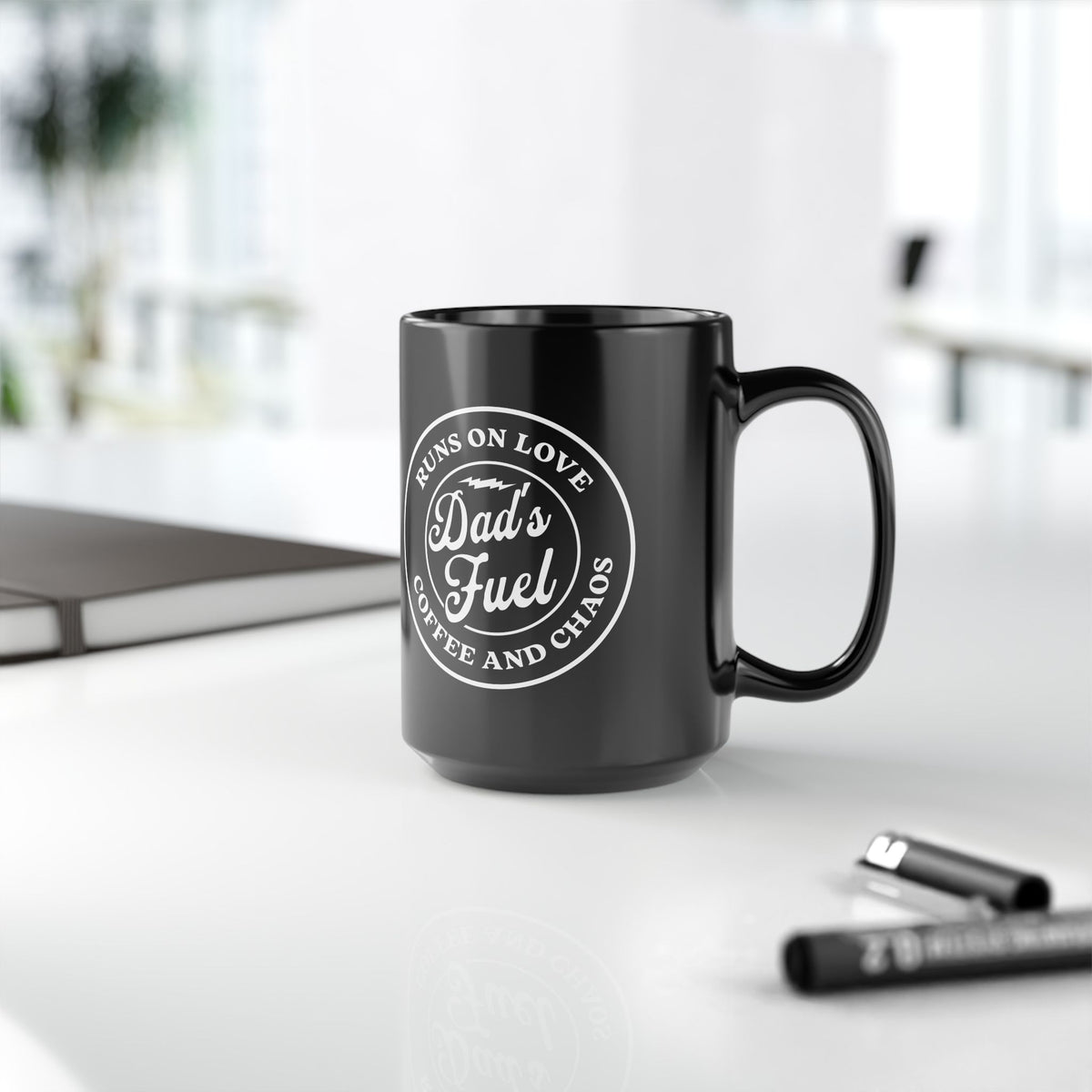 Dad Fuel Coffee Mug, Black 11oz/15oz, Gift for Dad, Father's Day, Coffee Lover, Fun Dad Mug