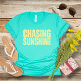 Chasing Sunshine Unisex Short Sleeve Tee - Bright Summer Vibes Graphic Tee for Beach Days, Road Trips & Sunshine Lovers
