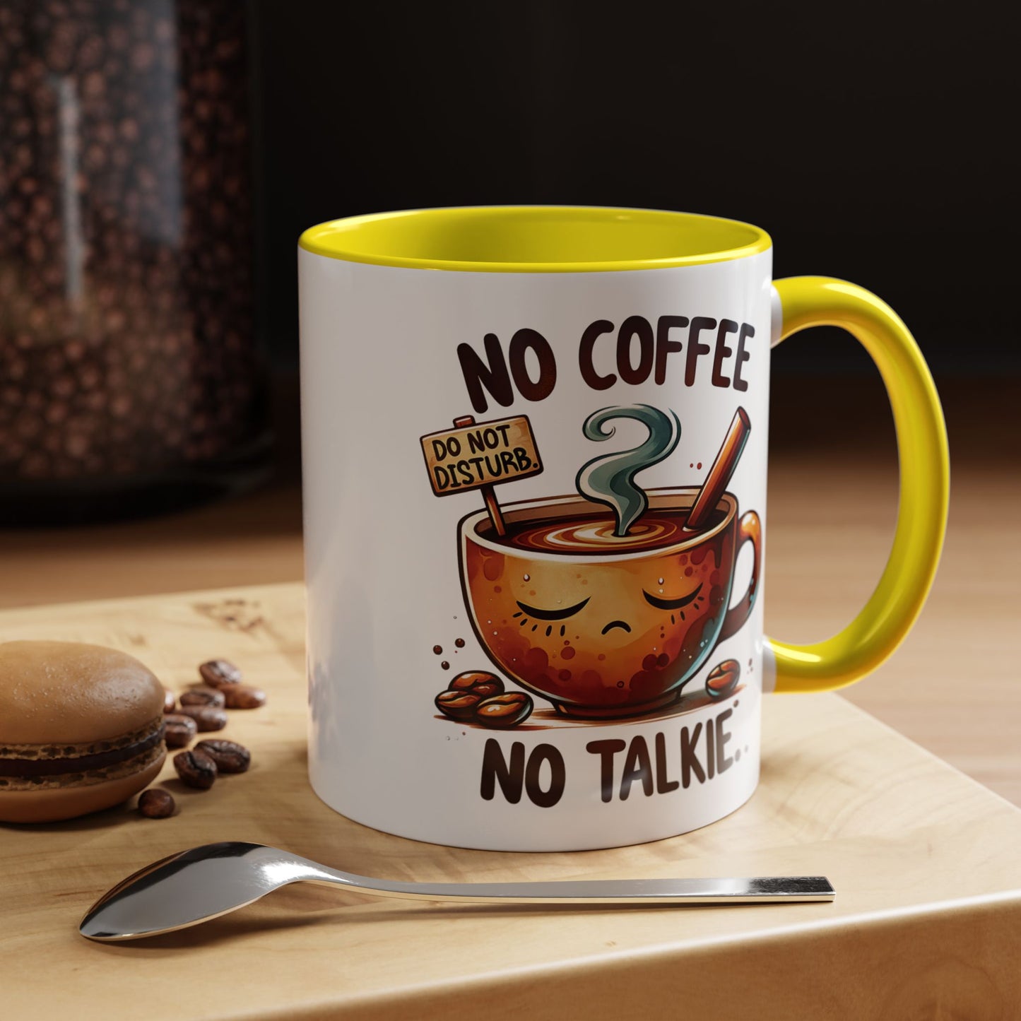 No Coffee No Talkie Mug - Fun Accent Coffee Cup for Caffeine Lovers