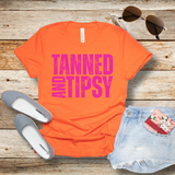 Tanned and Tipsy T-Shirt – Funny Summer Graphic Tee for Beach Days, Lake Life & Vacay Vibes