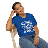 All Things are Possible With Coffee and a Dog  - White Print Unisex Soft Style T-shirt