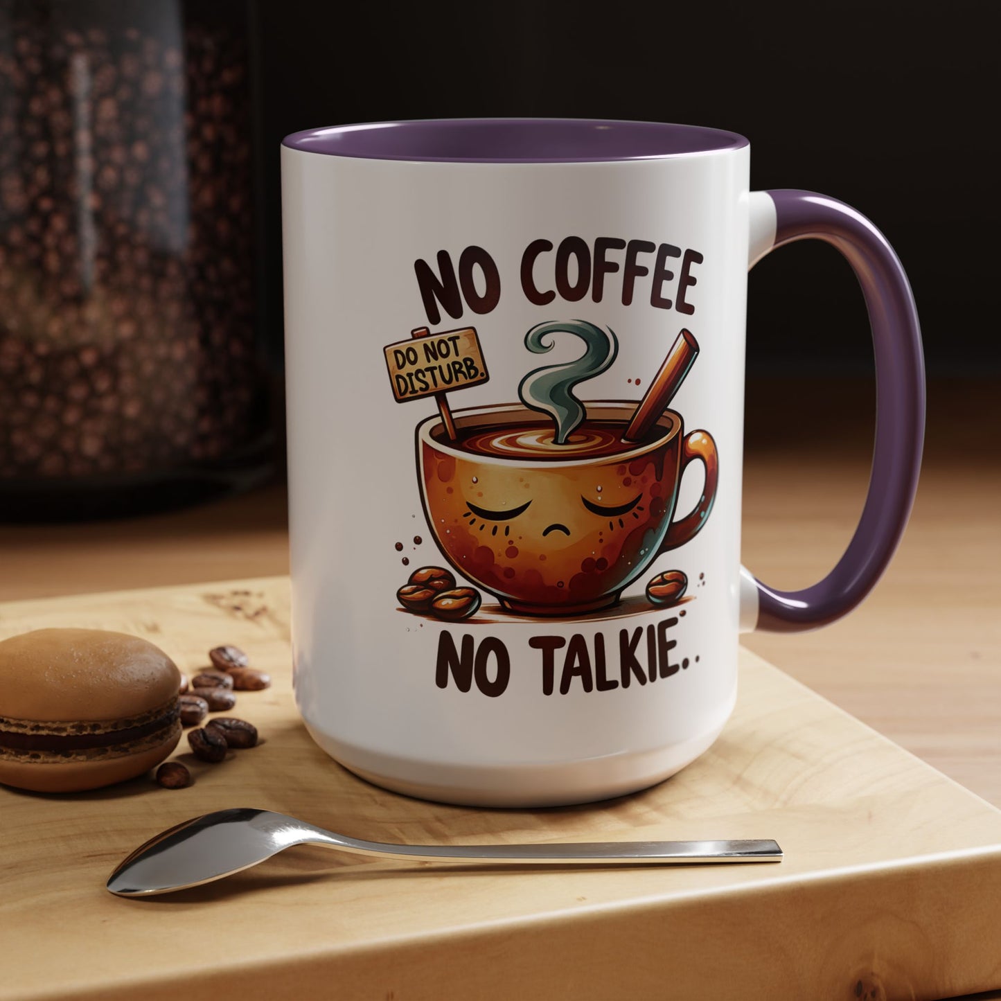 No Coffee No Talkie Mug - Fun Accent Coffee Cup for Caffeine Lovers