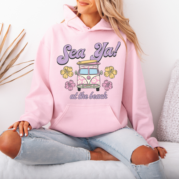 Sea Ya at The Beach! 🌺  Womens Summer Hoodie Sweatshirt