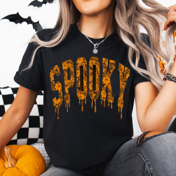 Spooky Halloween T-Shirt, Halloween Short Sleeve Spooky Tee