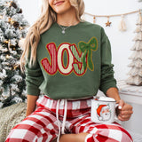 Joy Holiday Sweatshirt  Faux Yarn Design, Christmas Sweatshirt, Gifts for Women