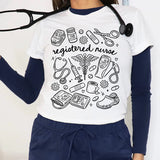 Registered Nurse Doodle T-Shirt, Nurses Doodle Shirt, Nurse Insprired Tee, Gifts For Nurses