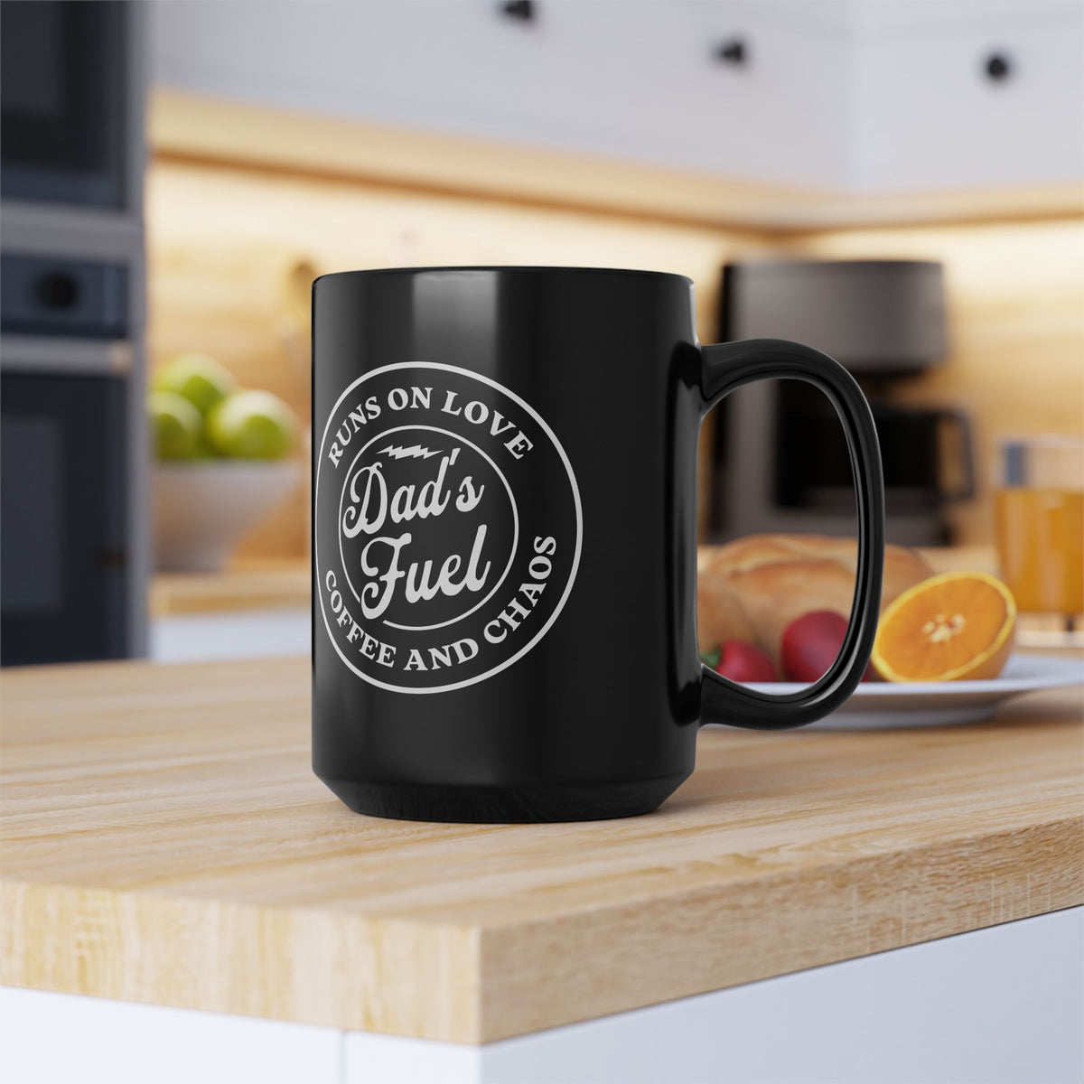 Dad Fuel Coffee Mug, Black 11oz/15oz, Gift for Dad, Father's Day, Coffee Lover, Fun Dad Mug