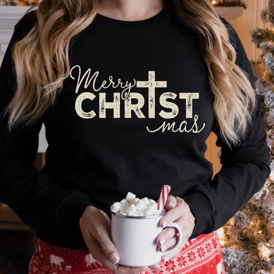 Merry CHRISTmas Long Sleeve T-Shirt, Christmas T-Shirt, Holiday Shirt, Christmas Gift
