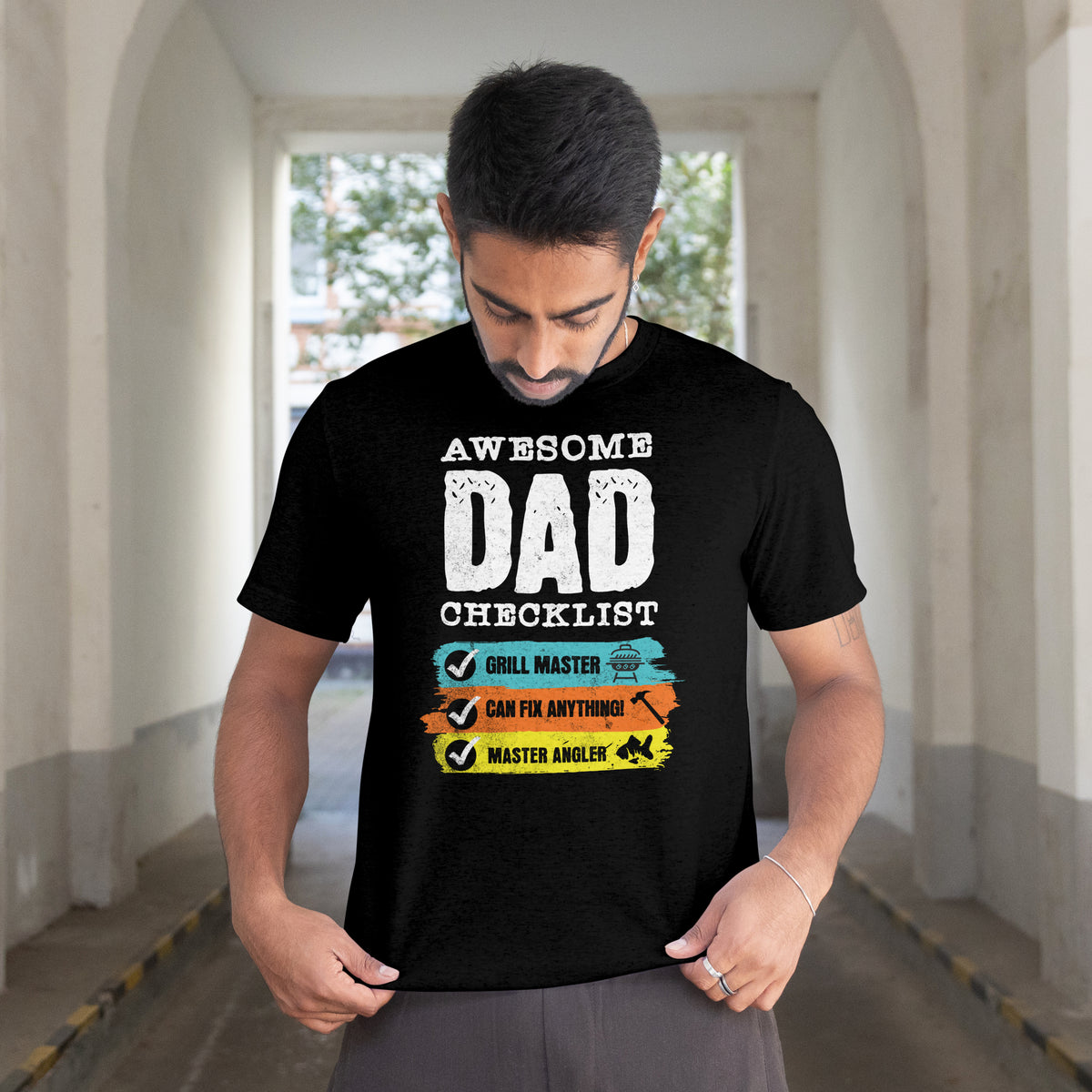 Awesome Dad Checklist T-Shirt | Customizable Father's Day Gift for Men