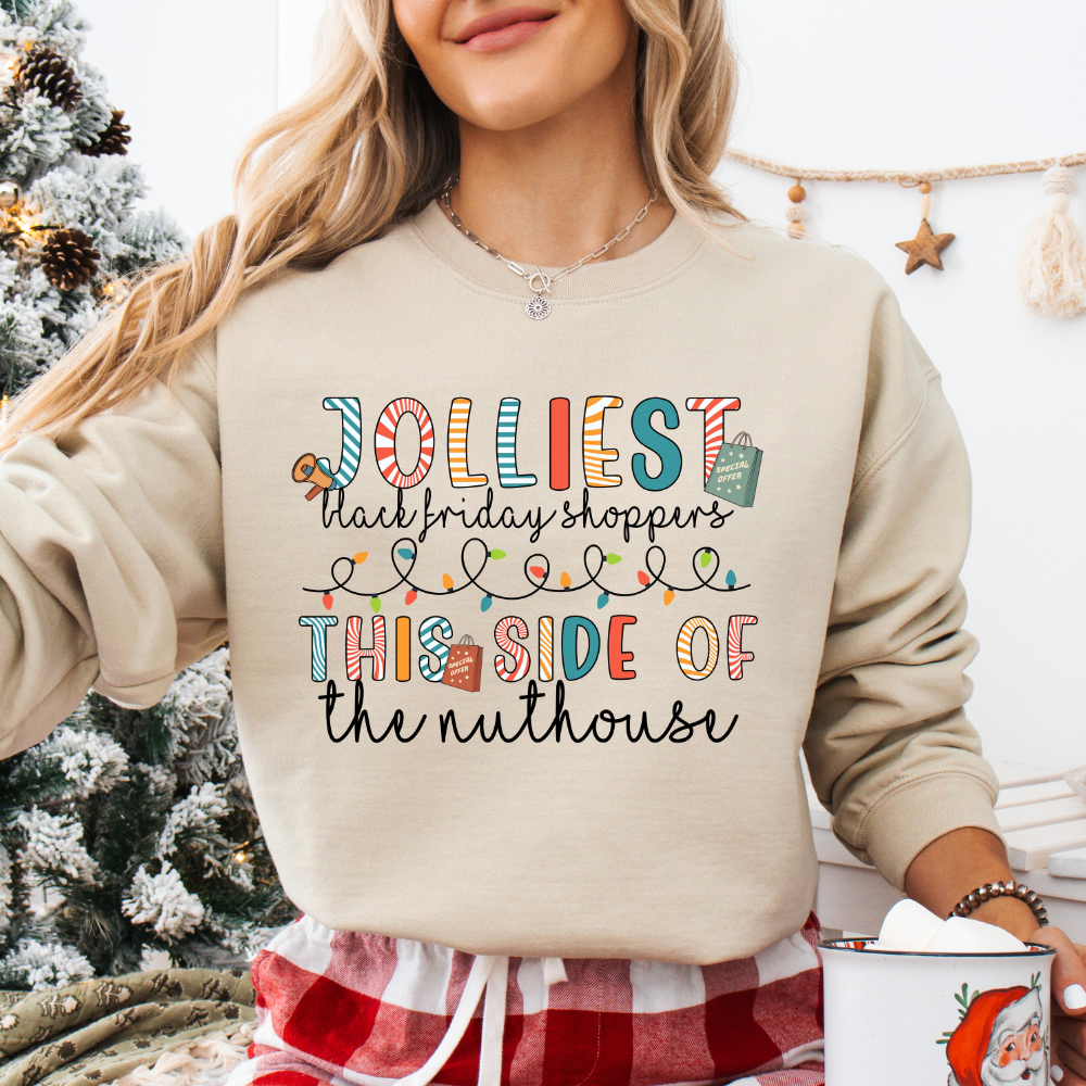 Jolliest Black Friday Shopper Crewneck Sweatshirt