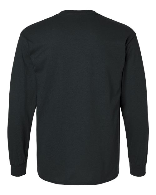 Mens Casual Black Long Sleeve Cotton T-Shirt