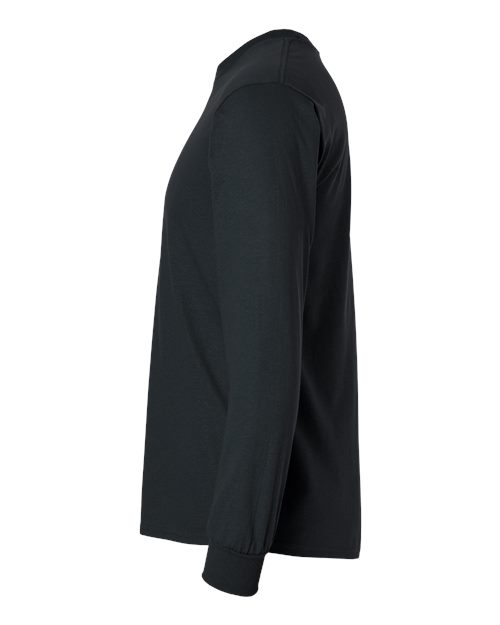 Mens Casual Black Long Sleeve Cotton T-Shirt