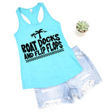 Boat Docks and Flip Flops  Womens Casual Tank Top