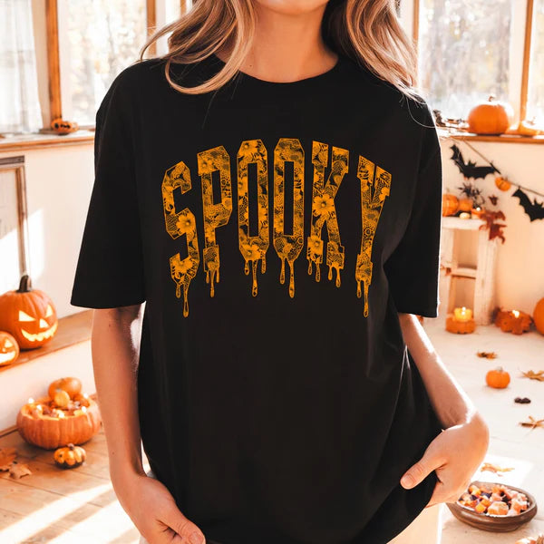 Spooky Halloween T-Shirt, Halloween Short Sleeve Spooky Tee