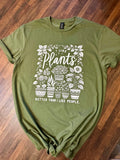 I Like Plants Better Than People, Unisex Graphic Tee, Plants, Gardening Tees, Garnding Vibes