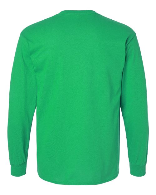 Mens Casual Green Long Sleeve Cotton T-Shirt