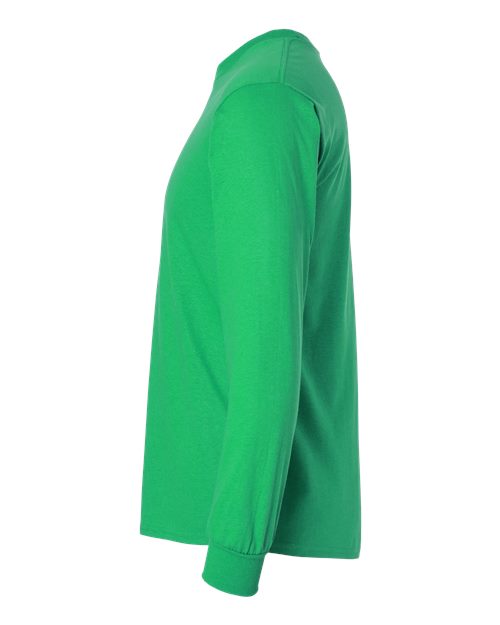 Mens Casual Green Long Sleeve Cotton T-Shirt