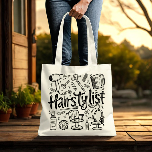 Hairstylist Doodle Tote Bag, Hairstylist Doodle Tote, Hairstylist Insprired Tote Bag, Gifts For Hairstylist and Color Specialist and hairdresser