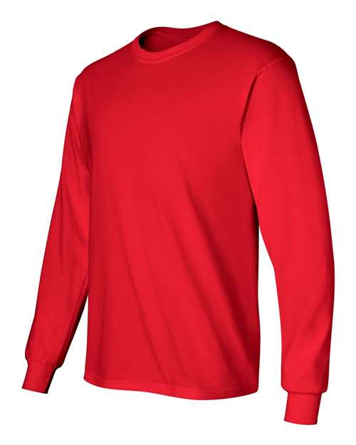 Mens Casual Cotton Red Long Sleeve T-Shirt