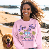 Sea Ya at The Beach! 🌺 Womens Summer Crew neck sweatshirt