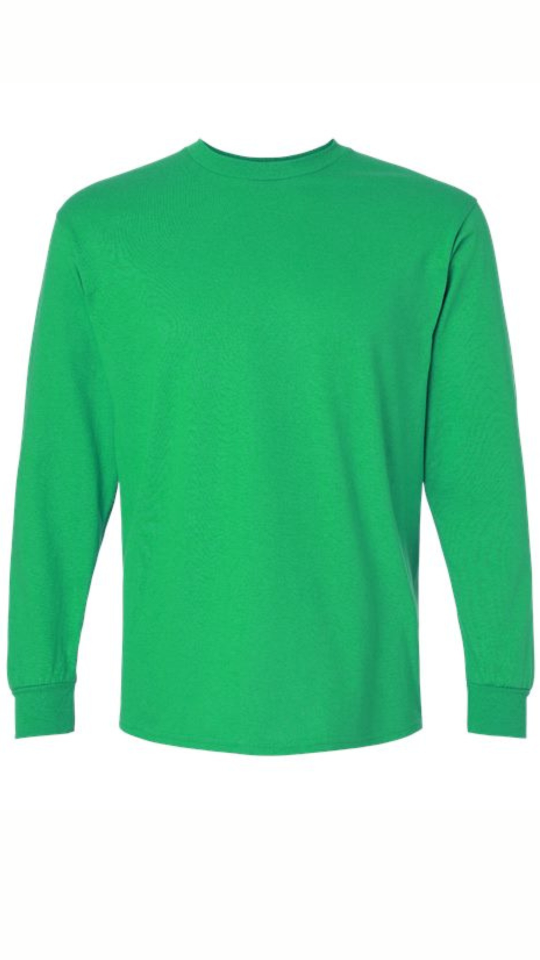 Mens Casual Green Long Sleeve Cotton T-Shirt