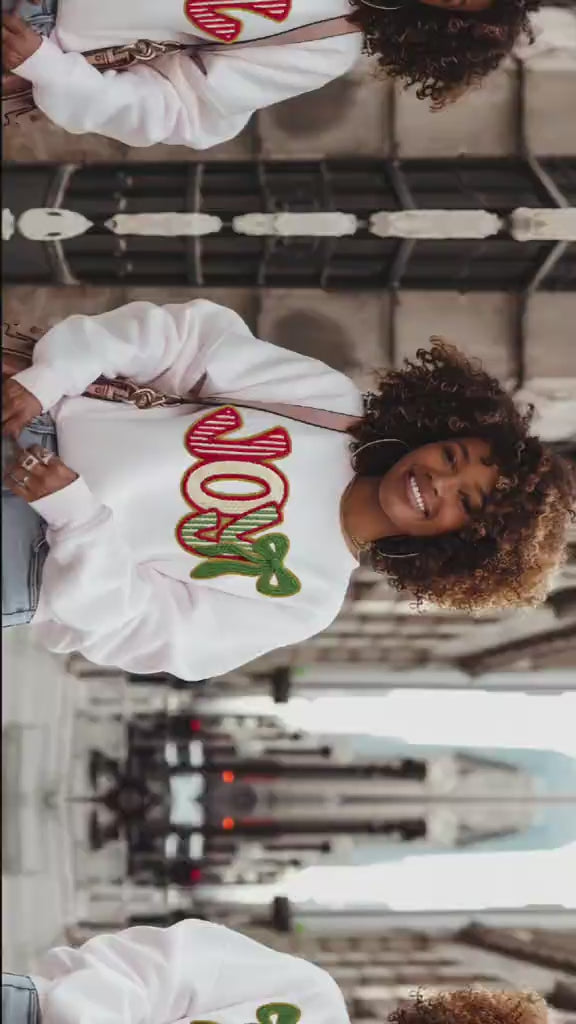 Joy Holiday Long Sleeve T-shirt  Faux Yarn Design