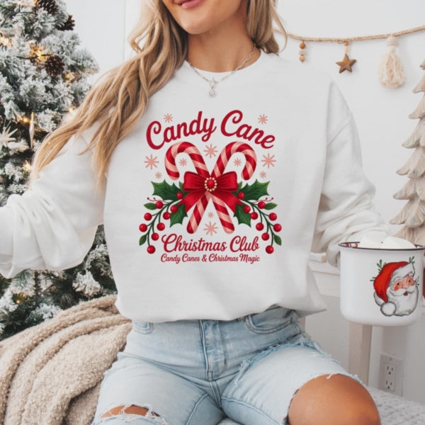 Candy Cane Christmas Club Holiday Sweatshirt