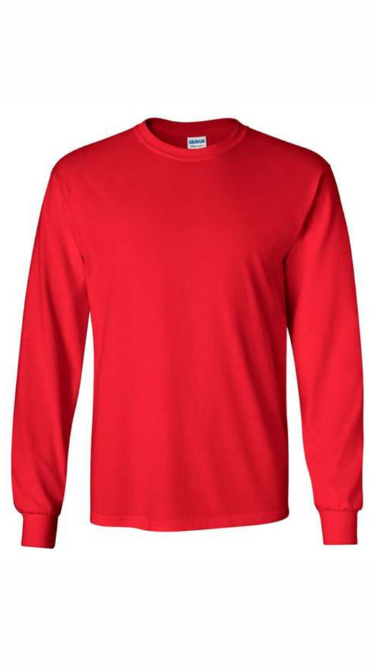 Red Long Sleeve Cotton T-Shirt