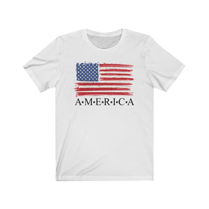 America Red, White and Blue Flag Short Sleeve Tee