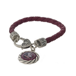 Florida State University, faux leather bracelet