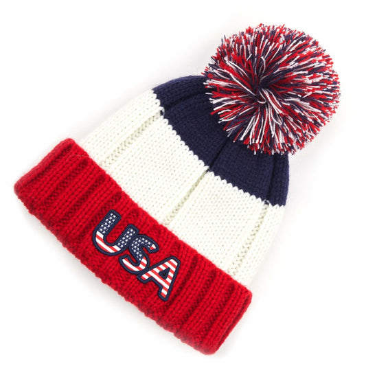 USA Knit Pom Beanie